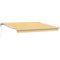 vidaXL Store à rallonge couleur sable 500 x 300 cm en tissu et métal