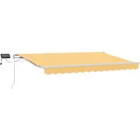 vidaXL Store à rallonge couleur sable 500 x 350 cm en tissu et aluminium