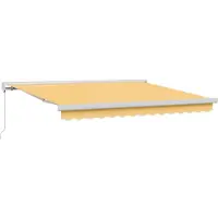 vidaXL Store à rallonge couleur sable 450 x 300 cm en lin et aluminium