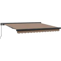 vidaXL Store à rallonge taupe 350 x 250 cm en lin et aluminium
