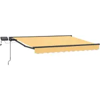 vidaXL Armature de store manuelle avec LED, couleur sable, 3,5 x 2,5 m