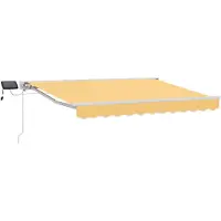 vidaXL Armature de store manuelle avec LED, couleur sable, 4,5 x 3,5 m