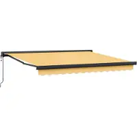 vidaXL Store à rallonge couleur sable 500 x 300 cm en tissu et métal