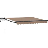 vidaXL Store à bras articulés manuel avec LED, couleur taupe