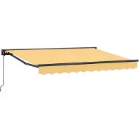 vidaXL Store à enroulement manuel, couleur sable, 4 × 3,5 m