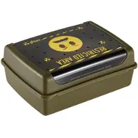 Keeeper Brotdose carla midi Emoji Danger, 1,0 L, olivgrün Deco-Click-Box midi, PP, praktischer Verschluss, Lunch box, Vert