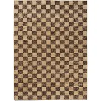 Ferm Living Tapis Damier Laine et Jute Coffee|Natural