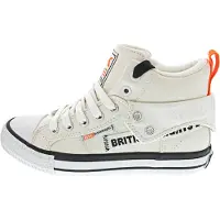 BK Baskets British Knights Roco pour hommes, modèle haut, couleur blanche, style décontracté