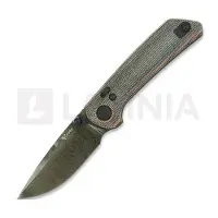 Reate Couteau pliant PL-XT Damascus, Red/Black Micarta