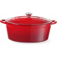 Super Merchant Marmite en fonte émaillée, 6,88L, Rouge, 405x255x(H)134mm