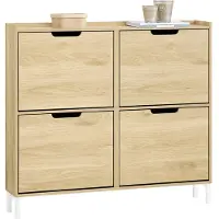 SoBuy Meuble à chaussures FSR100-N - 4 Tiroirs - 19 x 100 x 90 cm - MDF - Marron clair