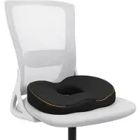 Alyze Coussin de siège orthopédique - Coussin en forme de beigne - Rebondissant - Ergonomique - Mousse à mémoire de forme - Pour voiture, chaise de bureau et canapé -