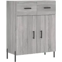 vidaXL Highboard Gris Sonoma 69,5x34x180 cm Matériau dérivé du bois