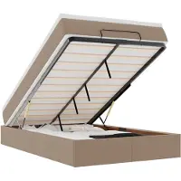 vidaXL Lit ottoman avec matelas cappuccino brun 120x200cm simili-cuir