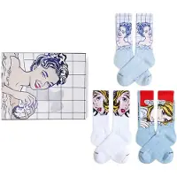 Jimmy Lion Athletic Roy Lichtenstein Long Socks 3 Pairs Blanc,Bleu EU 36-40