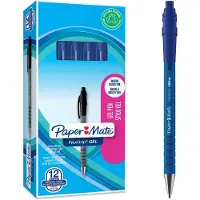 Paper Mate lexGrip Gel Stylos rétractables à encre gel Moyen Bleu 12 pièces