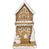 Clayre & Eef Maison en pain d'épices avec LED 15 cm brun Polyrésine