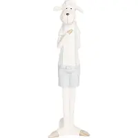 Clayre & Eef Figurine de décoration Mouton 6x4x17 cm Blanc Plastique