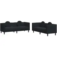 vidaXL Ensemble de canapés 2 pièces avec coussins Noir velours