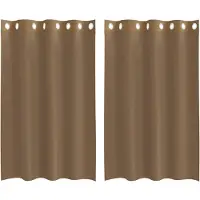 vidaXL Voile Rideaux avec illets 2 pcs. Marron clair