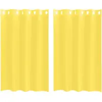 vidaXL Voile Rideaux avec oeillets 2 pcs. Jaune