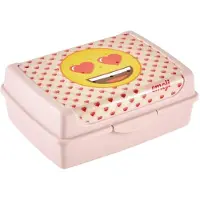 Keeeper Brotdose carla midi Emoji Hearts, 1,0 L, rosa Deco-Click-Box midi, PP, praktischer Verschluss, Lunch box, Rose