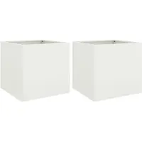 vidaXL Jardinières 2 pcs blanc 49x47x46 cm acier