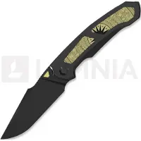 Kizer Cutlery Couteau pliant Feweed XL S90V, Black Titanium & Gold Aluminum, Matte DLC Ultra