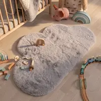 Little Olly Tapis enfant - Huggy Cloud Gris | 70x115cm | Irréguliers | Pile haute