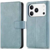 IMoshion Étui de télephone portefeuille de luxe pour Apple iPhone 17 Pro - Bleu clair