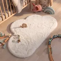 Little Olly Tapis enfant - Huggy Cloud Blanc | 70x115cm | Irréguliers | Pile haute
