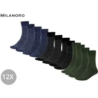 Milanoro Chaussettes en bambou - 12 paires - blanc/noir