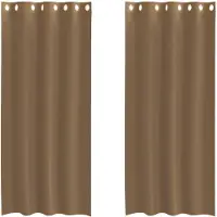 vidaXL Voile Rideaux avec illets 2 pcs. Marron clair