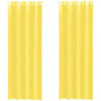 vidaXL Voile Rideaux avec oeillets 2 pcs. Jaune
