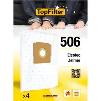 Top Filter Lot de 4 sacs aspirateur pour Zelmer et Elcotec TopFilter Premium