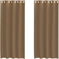 vidaXL Voile Rideaux avec illets 2 pcs. Marron clair