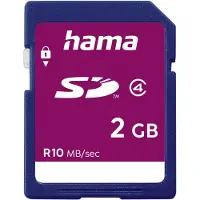 Hama Carte mémoire flash - - SecureDigital - 2 Go - Classe 2 - Vitesse de lecture 6 Mbit/s