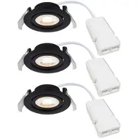 Nordlux 2510310103 Monolo 3-Kit Spot encastrable LED 4,8 W Dimmable Blanc chaud Noir
