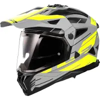 LS2 MX702 Pioneer II Namib Mat Gris H-V Jaune Casque Adventure Taille XL