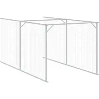 vidaXL Niche pour chiens avec enclos gris clair 110x609x110 cm Acier galvanisé