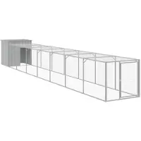 vidaXL Cage à poules avec enclos gris clair 110x813x110 cm Acier galvanisé