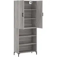 vidaXL Highboard Gris Sonoma 69,5x34x180 cm Matériau dérivé du bois
