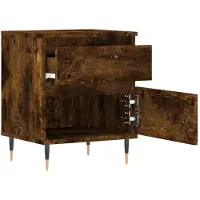 vidaXL Tables de chevet 2 pcs chêne fumé 40x35x50 cm bois ingénierie