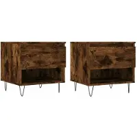 vidaXL Tables basses 2 pcs. Chêne fumé 50x46x50 cm Bois composite