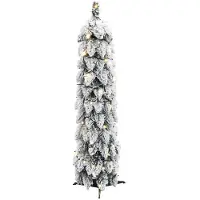 vidaXL Sapin de Noël artificiel pré-éclairé avec 45 LED/neige floquée