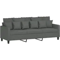 vidaXL Canapé à 3 places Gris foncé 180 cm Tissu