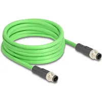 DeLOCK - Câble réseau - M12 (4 broches) (M) vers M12 (4 broches) (M) - 2.0m - 6.5 mm - SF/UTP - codage D - vert (80417)
