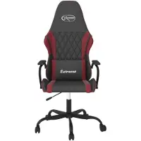 vidaXL Chaise de jeu avec fonction de massage noir et bordeaux similicuir