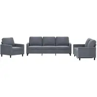 vidaXL Ensemble de canapés 3 pièces avec coussins gris foncé velours