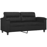 vidaXL Canapé à 2 places Noir 140 cm Similicuir